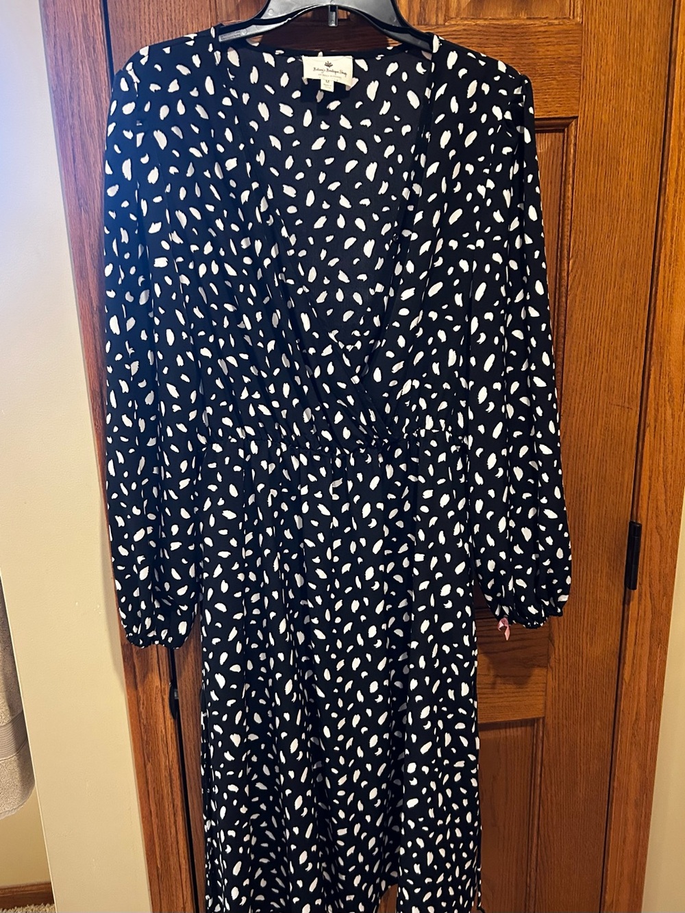 Betsey’s Boutique Black and White Printed Wrap Dress